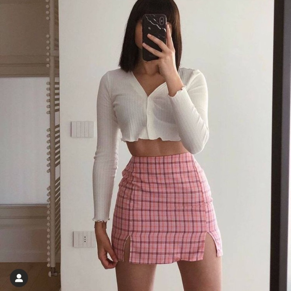 Pink Plaid Skirt 🎀